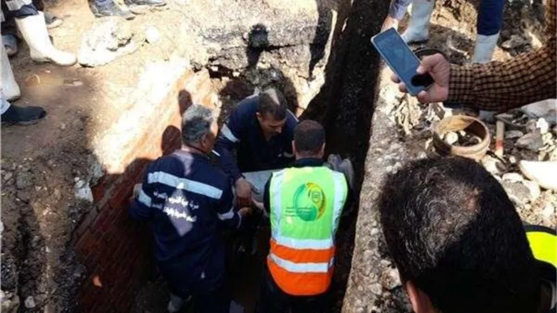 انفجار خط مياه الشرب بمدينة أبوتيج في أسيوط