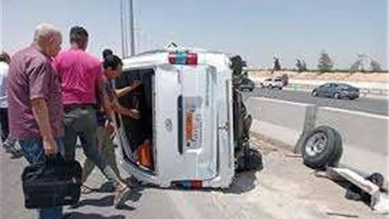 إصابة 9 أشخاص إثر انقلاب ميكروباص بالشرقية