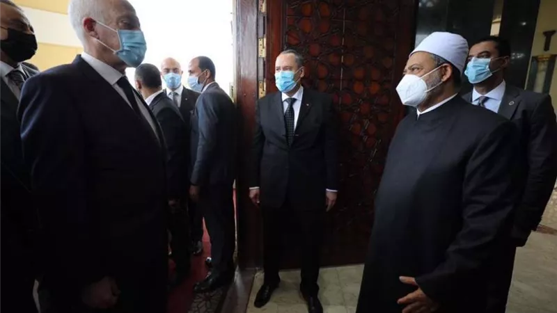الإمام الأكبر يستقبل الرئيس التونسي في رحاب مشيخة الأزهر