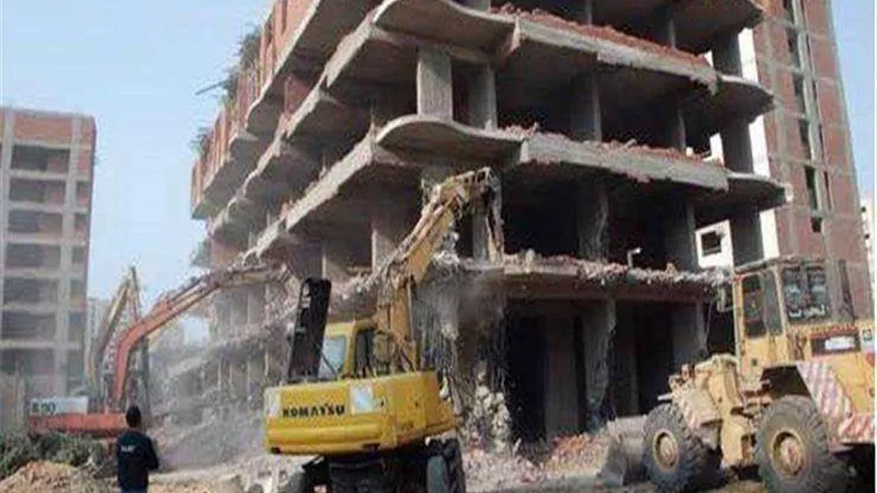 إزالة 4 مباني تحت الإنشاء غير مرخصة بالبحيرة