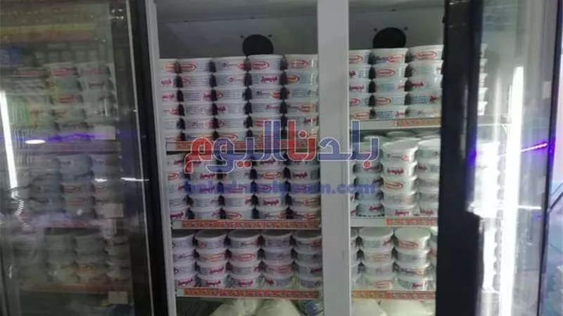 ضبط 900 عبوة زبادى وبن فاسد في ماركت شهير بطنطا