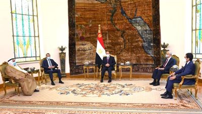 الرئيس السيسي يستقبل رئيس مجلس الأمة الكويتي
