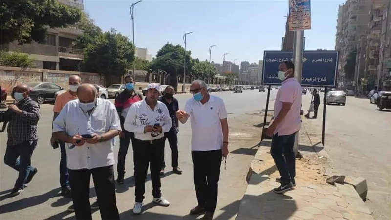 محافظ الجيزة يتفقد الساحات والطريق أسفل محور الفريق كمال عامر