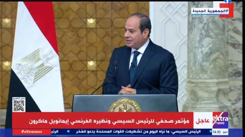 عاجل|السيسي: نزوح الفلســطينيين ليس حلا خاصة أن حل الدولتين تعثر وهم داخل أراضيهم