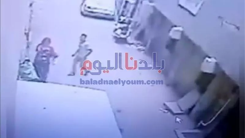 شاب يتعدى على سيدة بالضرب ويلقيها أرضا لسرقتها .. فيديو