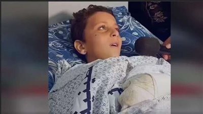 وصول الطفل الفلسطيني المصاب عبد الله كحيل للعلاج في مصر