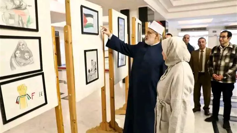 «الضويني» يتفقد معرض ملتقى الأزهر الدولي الثاني للكاريكاتير