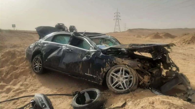 حادث انقلاب سيارة
