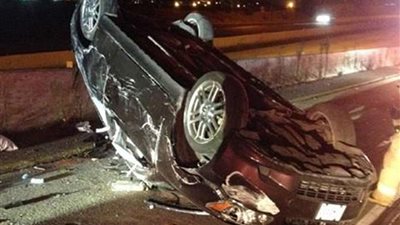 إصابة 5 أشخاص في حادث إصطدام سيارة بالرصيف في الفيوم