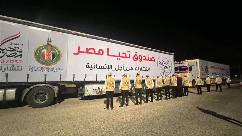 المفتي يثمن الدور المصري الرائد في وصول المساعدات الإنسانية للشعب الفلسطيني