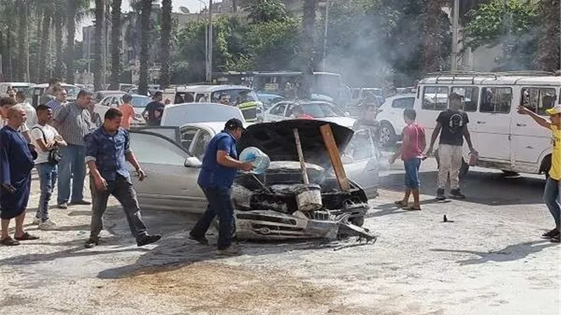 إصابة شخص إثر حريق سيارة ملاكي في الجيزة
