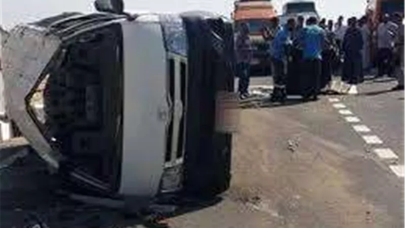 مصرع شخص وإصابة 7 آخرين في حادث انقلاب ميكروباص بالجيزة
