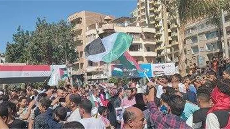 تظاهرات حاشدة دعمًا للقضية الفلسطينية بسوهاج والجيزة