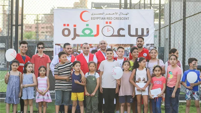 الهلال الأحمر المصري بالمنوفية ينظم فاعلية للتوعية بأهمية العمل الإنساني ودعم غزة
