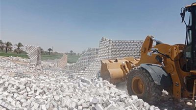إزالة 24 حالة تعدي على أراضى زراعية ومخالفة بناء بمركزي أسيوط وصدفا