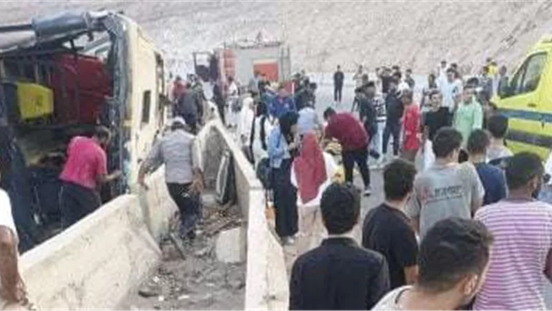 الصحة: وفاة 7 أشخاص وإصابة 25 آخرين في حادث انقلاب أتوبيس طلاب جامعة الجلالة