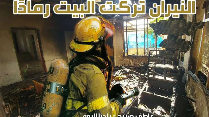 خسائر فادحة في حريق منزل من 4 طوابق في المنيا