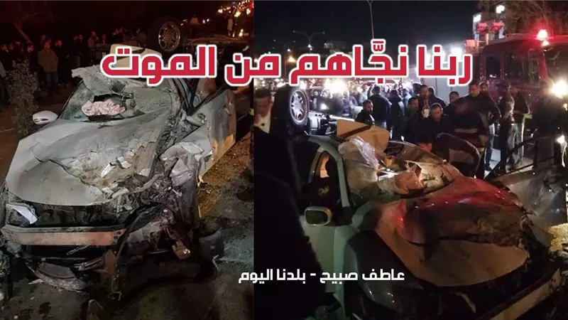 نقل فتاتين أصيبتا بحادث اصطدام سيارة بحاجز خرساني في الإسماعيلية للمستشفى