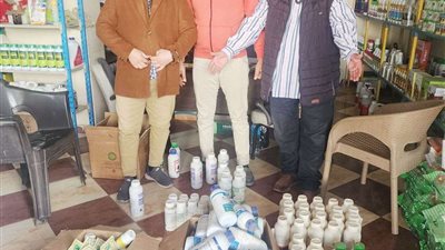 زراعة البحيرة : ضبط 155 عبوة مبيدات ومخصبات منتهية الصلاحية بمركز بدر