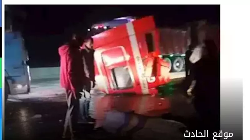 حادث تصادم سيارتين على الطريق الإقليمى بمحافظة المنوفية