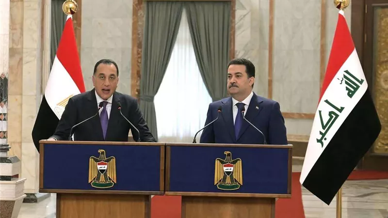 :مؤتمر صحفى لـ رئيس الوزراء المصري مع نظيره العراقي