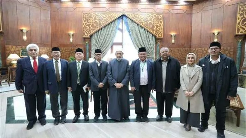 شيخ الأزهر يبحث جهود إعمار غزة مع وفد هيئة الزكاة الإندونيسية