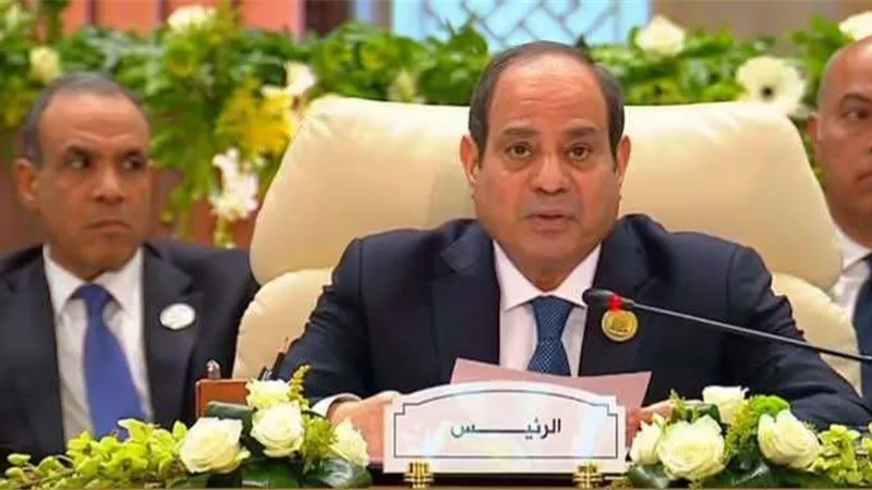 السيسى يؤكد ضرورة السعي لإقامة دولة فلسطينية