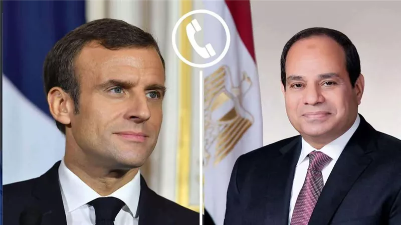 خلال اتصال هاتفي.. السيسي وماكرون يناقشان تطورات الأوضاع في قطاع غزة