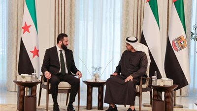 الرئيس الإماراتي يستقبل نظيره السوري في أبو ظبي