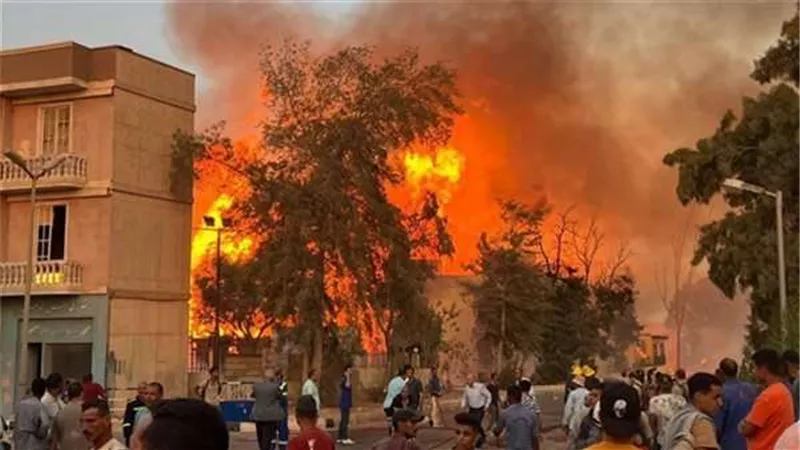 بجهود الحماية المدنية.. السيطرة على حريق هائل في مقطورة بضائع بجرجا