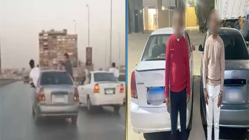 ضبط قائدي سيارتين لقيامهما بأداء حركات استعراضية خطرة بموكب زفاف على الطريق الدائري