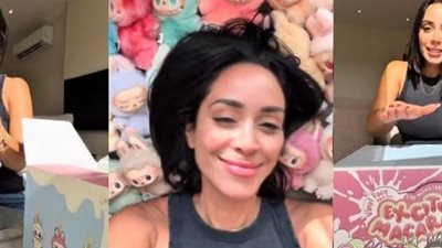 «كأنها طفلة في يوم عيد».. بسنت شوقي تتفاعل مع دمى Labubu 