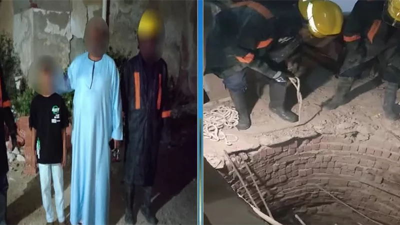 الداخلية تنقذ حياة طفل سقط داخل بالوعة صرف صحي بمدينة مرسى علم