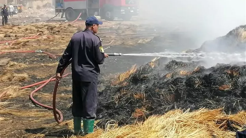 السيطرة على حريق بجوار مزلقان الرحمانية في نجع حمادي بقنا