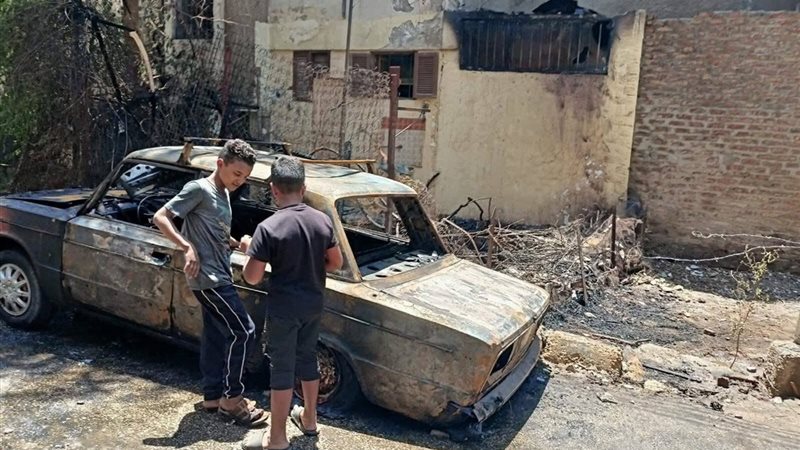 حريق سيارة في الأقصر