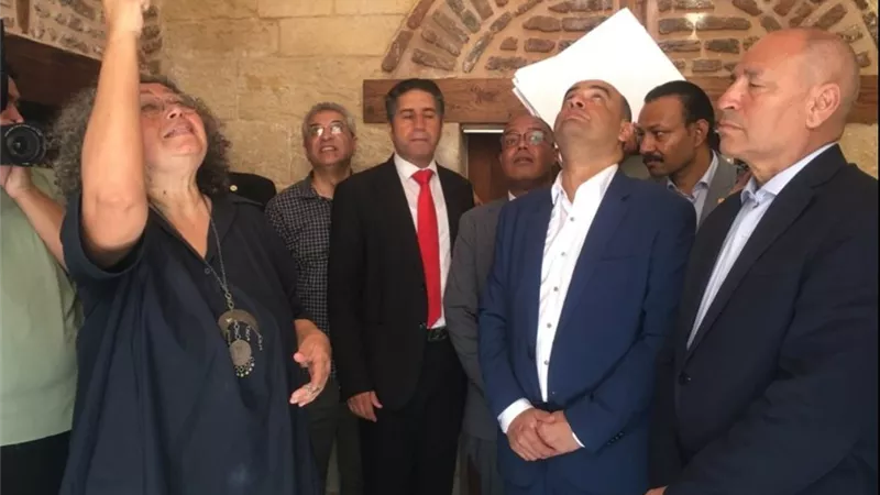 وزير السياحة يفتتح مشروع ترميم قبة الأمير صفي الدين جوهر