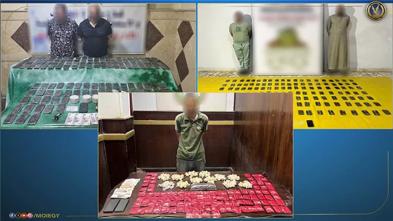  ضبط كميات ضخمة من المخدرات والأسلحة في حملة أمنية موسعة بعدة محافظات