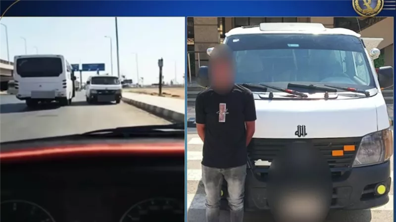 القبض على سائق ميكروباص سار عكس الاتجاه دون رخصة بالعاشر من رمضان