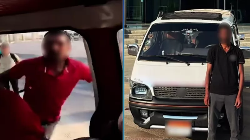 ضبط سائق ميكروباص هدد راكب بقطعة سيخ  حديد في الجيزة