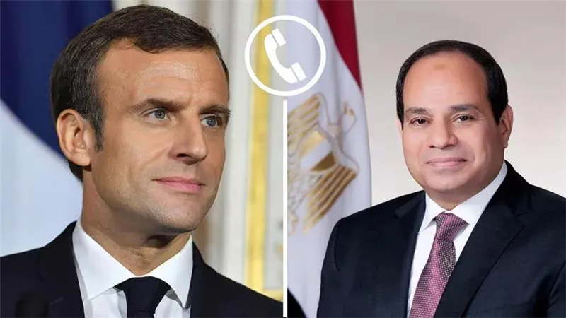 الرئيس السيسي ونظيره الفرنسي يبحثان جهود مصر للوساطة لوقف حرب غزة