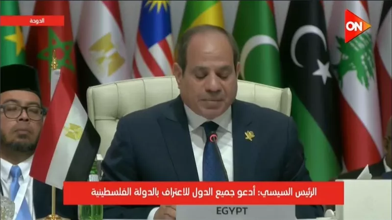 الرئيس السيسى يدعو للاعتراف الفوري بدولة فلسطين 