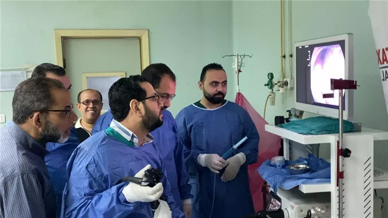 نجاح أول عملية منظار فراغ ثالث POEM بمعهد الكبد القومي جامعة المنوفية