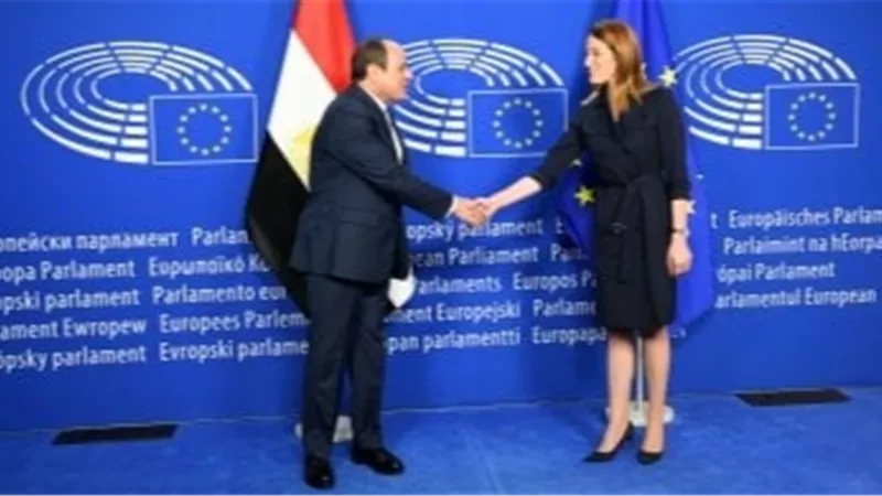 الرئيس السيسي يبحث رئيس البرلمان الأوروبي مستجدات الأوضاع في قطاع غزة