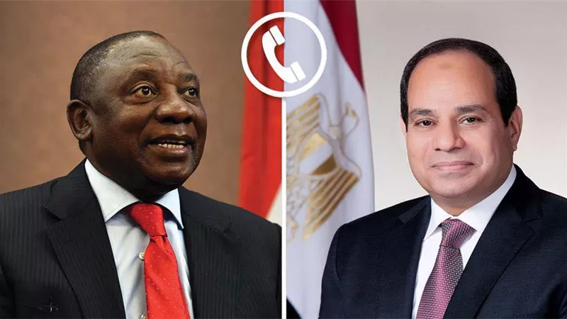 الرئيس السيسي يجري اتصالًا هاتفيًا برئيس جمهورية جنوب أفريقيا