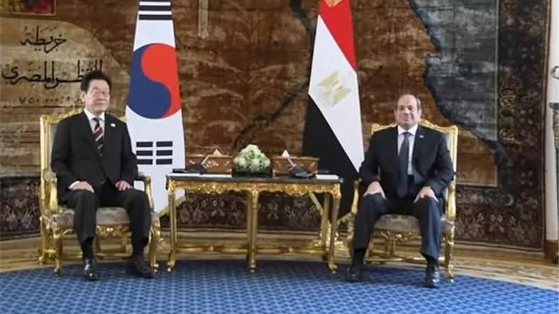 السيسي ورئيس كوريا الجنوبية يبحثان تعزيز التعاون الثنائي
