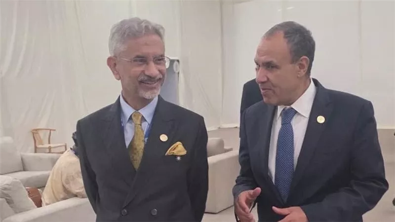 لقاء وزير الخارجية المصري مع نظيره الهندي على هامش اجتماعات قمة مجموعة العشرين في جنوب أفريقيا