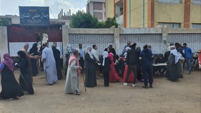 توافد الناخبين بلجان صفط تراب بطنطا للتصويت في انتخابات مجلس النواب