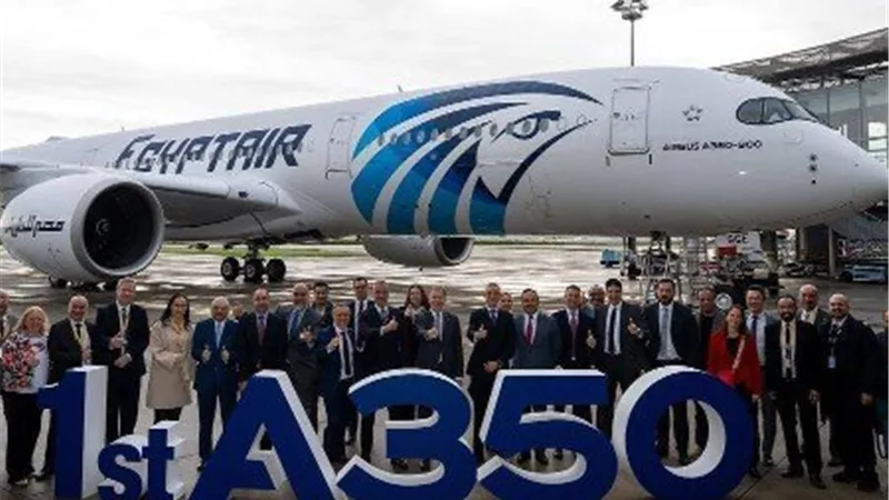 وصول أول طائرة إيرباص A350-900 إلى مطار القاهرة وانضمامها رسمياً لأسطول مصر للطيران