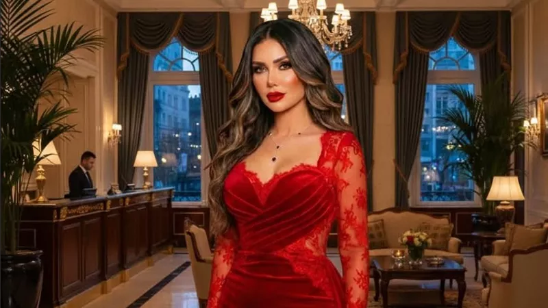 إيناس عز الدين تحتفل بعيد الحب بإطلالة حمراء تخطف الأنظار