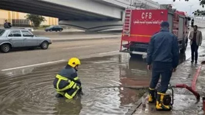 الحماية المدنية تتدخل لشفط مياه الأمطار وإعادة السيولة المرورية بالقاهرة